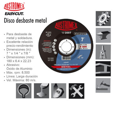 DISCO PARA DESBASTE METAL 2007 AUSTROMEX EASY CUT  7