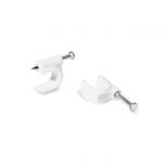 Grapa curva para cable 12mm blanca bolsa con 20 piezas SANELEC 4617