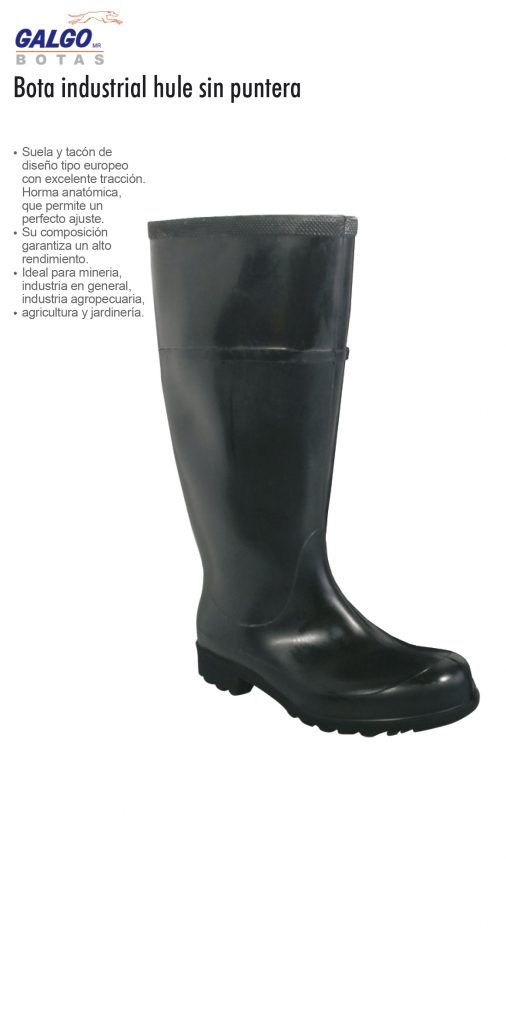 BOTA GALGO INDUSTRIAL #26 SIN PUNTERA HULE NEGRA 2