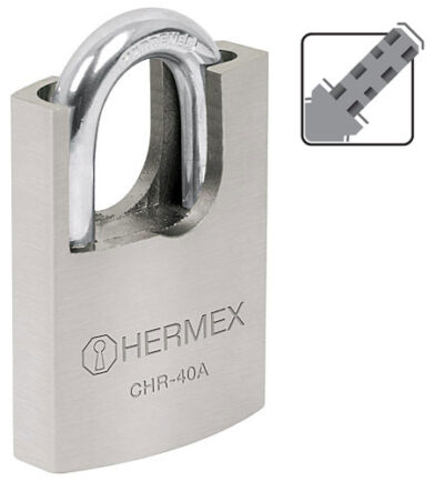 Candado 40 mm con coraza llave antiganzúa de hierro CHR-40A 43312 Hermex 1