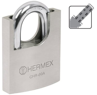 Candado 60mm llave antiganzua con coraza de hierro CHR-60A 43314 Hermex 1