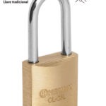 Candado 25mm gancho largo  de latón CL-25L 43435 Hermex
