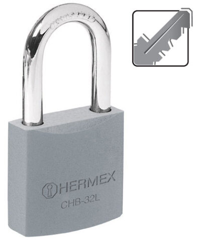 Candado hierro 32 mm gancho largo CHB-32L 43794 Hermex