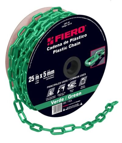 Cadena de plástico de 5mm, verde CAPL-5V 44174 Fiero