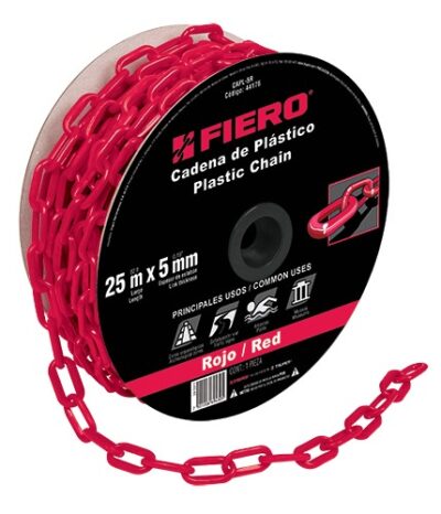 Cadena de plástico de 5mm, roja CAPL-5R 44176 Fiero