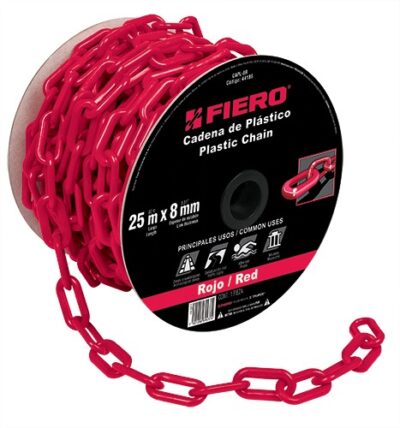 Cadena de plástico de 8mm, roja CAPL-8R 44186 Fiero