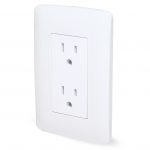 Contacto doble aterrizado con placa Roma SANELEC 4445