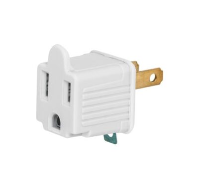 Adaptador 3 a 2 patas blanco AD-32B-G 46255 Volteck 1