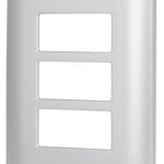 Placa 3 módulos de ABS línea italiana color plata PPTR-IP 46399 Volteck