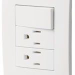 Placa armada 2 contactos e interruptor línea Oslo color blanco PA-APCO-O3B 46489 Volteck