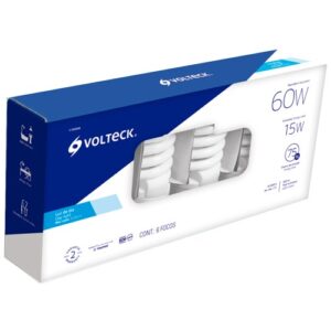 Foco 15w ahorrador  mini T2 6 piezas por caja F-15EMX6 46825 Volteck