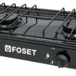 Parilla de gas 2 quemadores color negro PAGA-2N 48146 Foset