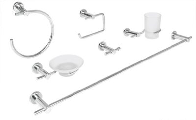 Juego de accesorios para baño con 6 piezas cromado, Element ELA-7000 49681 Foset