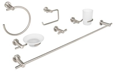 Juego de accesorios para baño con 6 piezas satinado Element ELA-7000N 49682 Foset