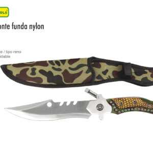 CUCHILLO 6 1/2 LUZ BRUJULA CAMUFLAJE LION TOOLS