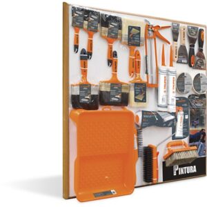 Exhibidor pinturas con respaldo inventario, 80x80cm, 1 sec EX80-PIN1-CR 55389 Truper