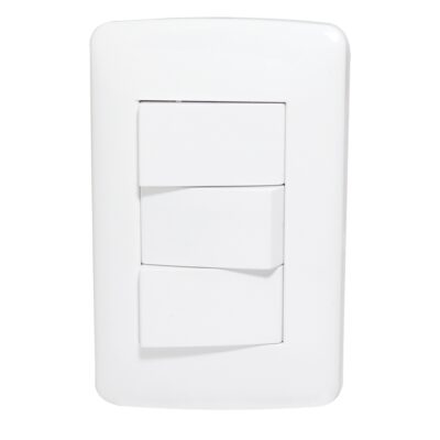 Apagador triple con placa  armada napoles SANELEC 4483