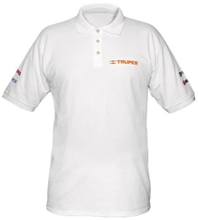 Playera tipo polo blanca talla Mediana