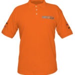 Playera tipo polo naranja talla Mediana