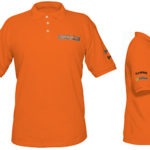 Playera tipo polo naranja talla Chica