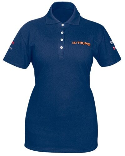 Playera polo azul para dama talla Mediana