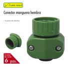 CONECTOR PARA MANGUERA 5/8  3/4 HEMBRA PLASTICO 6 PZ