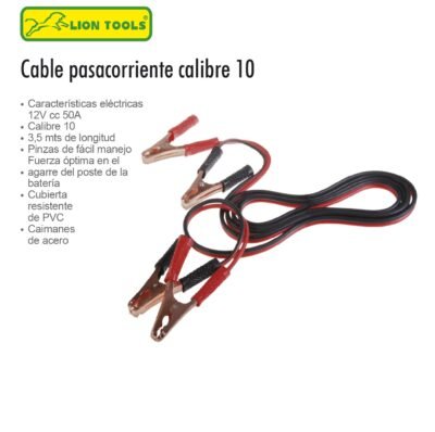 CABLE PASACORRIENTE 3.5 MTS CAL 10 LION TOOLS 1