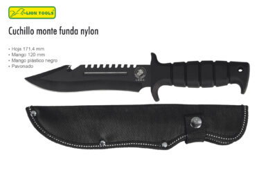 CUCHILLO 6 3/4 PAVONADO MANGO NEGRO LION TOOLS