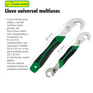LLAVE UNIVERSAL MULTIUSOS 2 PZS LION TOOLS
