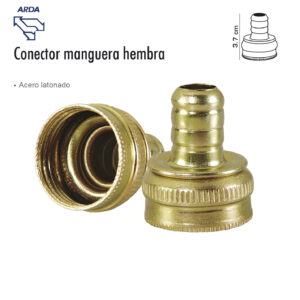 CONECTOR PARA MANGUERA DE 1/2 HEMBRA ACERO LATONADO 5006 ARDA