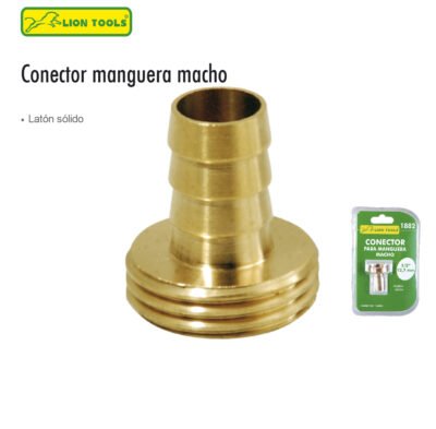 CONECTOR PARA MANGUERA DE 3/4 MACHO LATON LION TOOLS 1