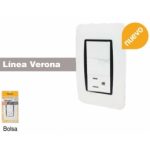Contacto y 2 apagadores Verona con placa SANELEC 4518