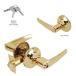 Cerradura de manija para recamara laton brillante