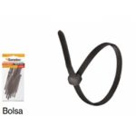 Cinchos plásticos 4.8 x 200 mm color negro 50 piezas SANELEC 5774