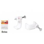 Grapa cuadrada para cable 8mm blanca bolsa con 20 piezas SANELEC 4618