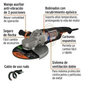 Esmeriladora angular 9" 2400w ESMA-9N4 12483 Truper 1