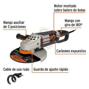 Esmeriladora angular 9 pulgadas 2100w ESMA-9N3 12482 Truper 2 Esmeriladora angular 9 pulgadas 2100w ESMA-9N3 12482 Truper 1
