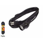 Extensión con porta lámpara 3 metros negra 2x18 SANELEC 2288
