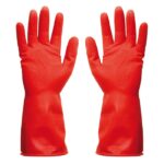 Guantes de latex rojos medianos