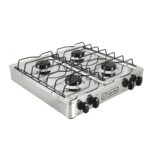 Parrilla de gas 4 quemadores acero inoxidable