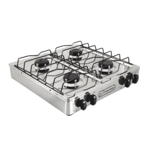 Parrilla de gas 4 quemadores acero inoxidable