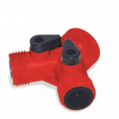 Conector Y plástico con llavede paso, entrada 3/4 2 llave SANTUL 7513