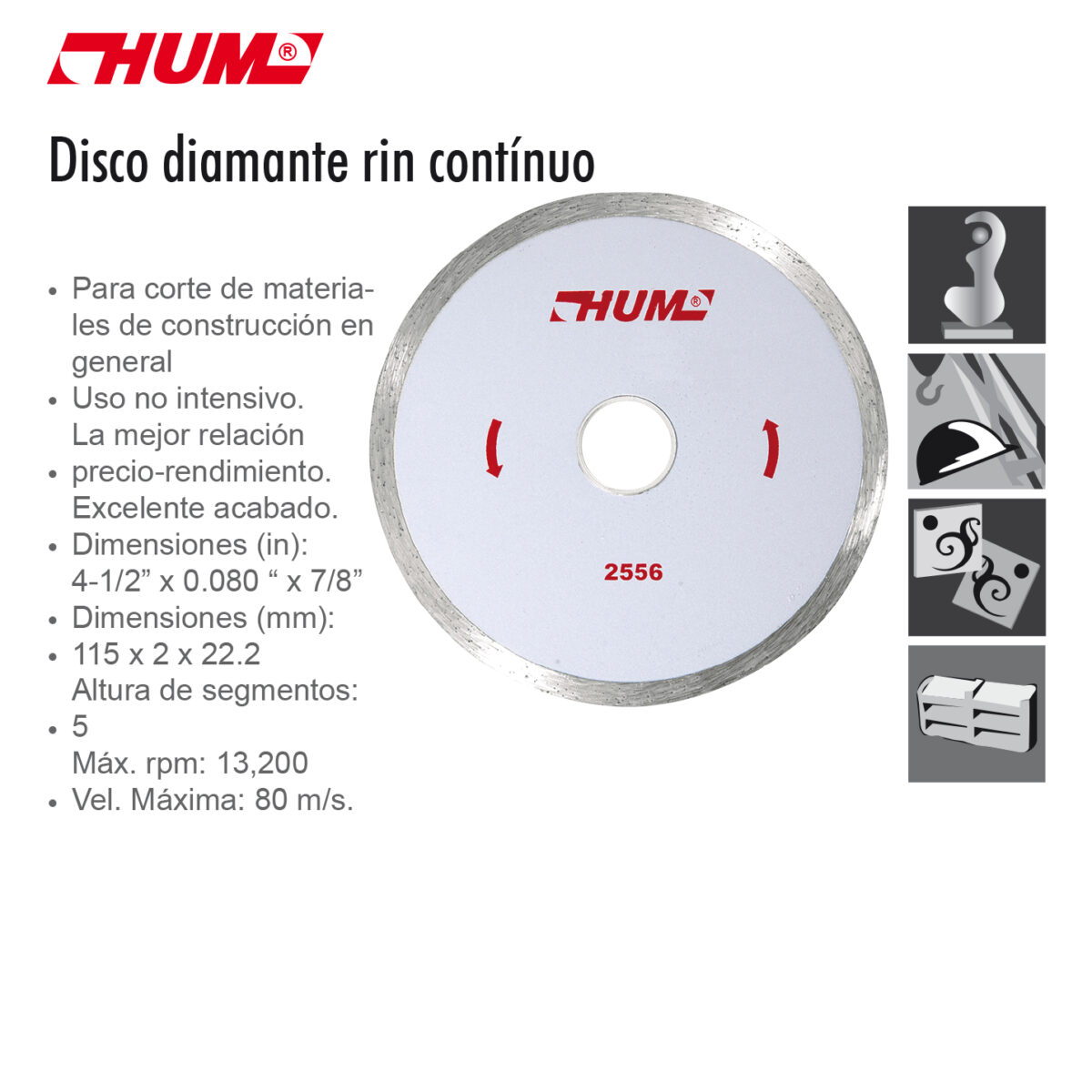 DISCO DIAMANTE RIN CONTINUO 2556 AUSTROMEX HUM 4 1 2