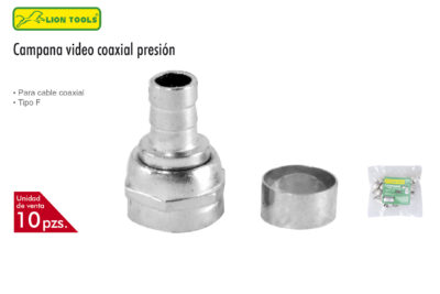 CAMPANA VIDEO COAXIAL PRESION RG59 10 PZS LION TOOLS
