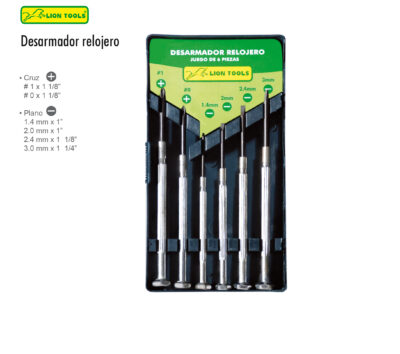 DESARMADOR RELOJERO 6 PZS LION TOOLS