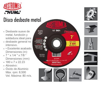 DISCO PARA DESBASTE METAL 561 AUSTROMEX HUM 7 1