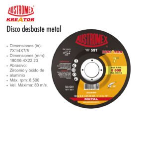 DISCO PARA DESBASTE METAL TIPO 27 AUSTROMEX 597 KREATOR 7