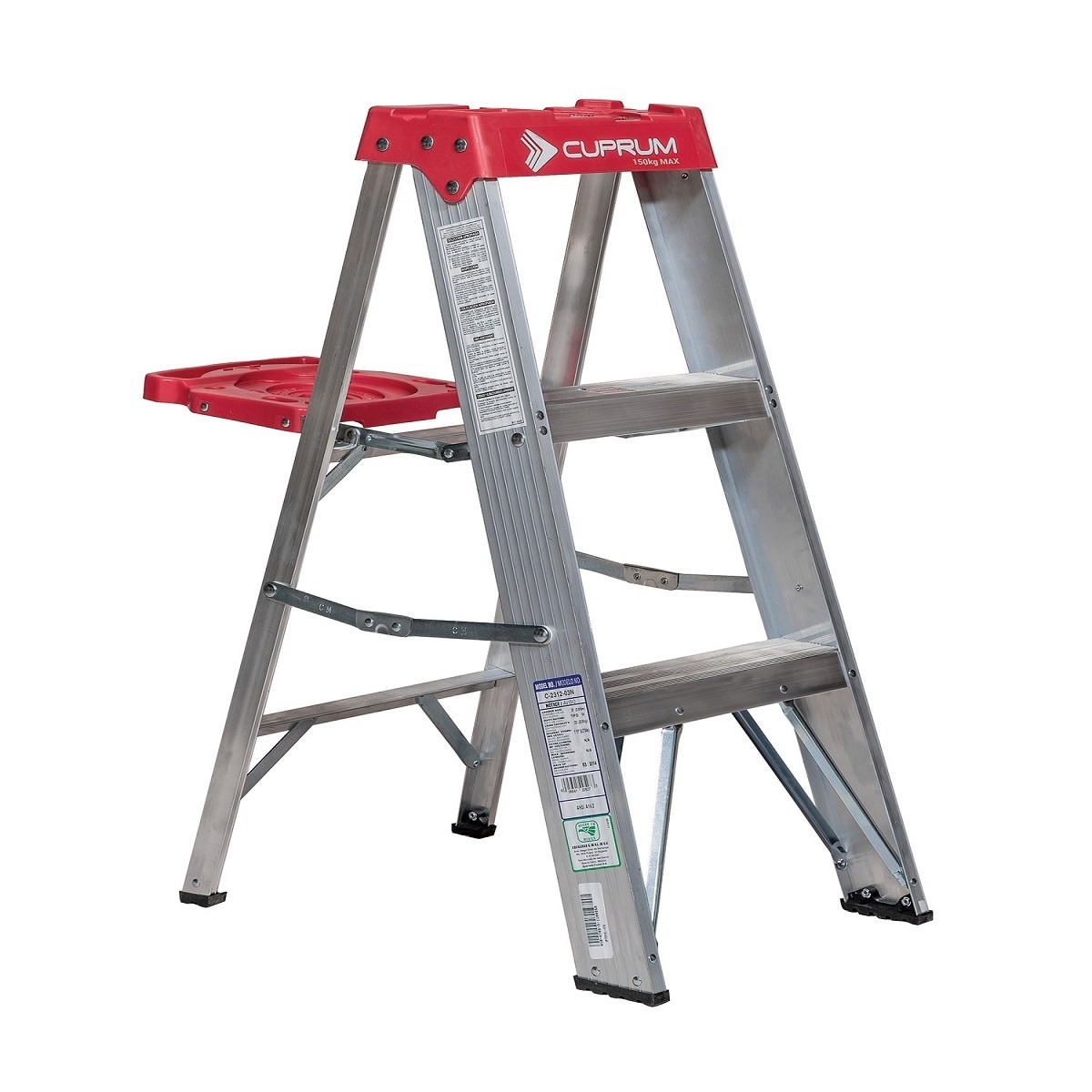 escalera de tijera cuprum Tipo III 150kg ROJA C-2312-03N 0 91 MT