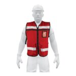 Chaleco brigadista con cintas reflejantes color rojo CHS-900R 14663 Truper