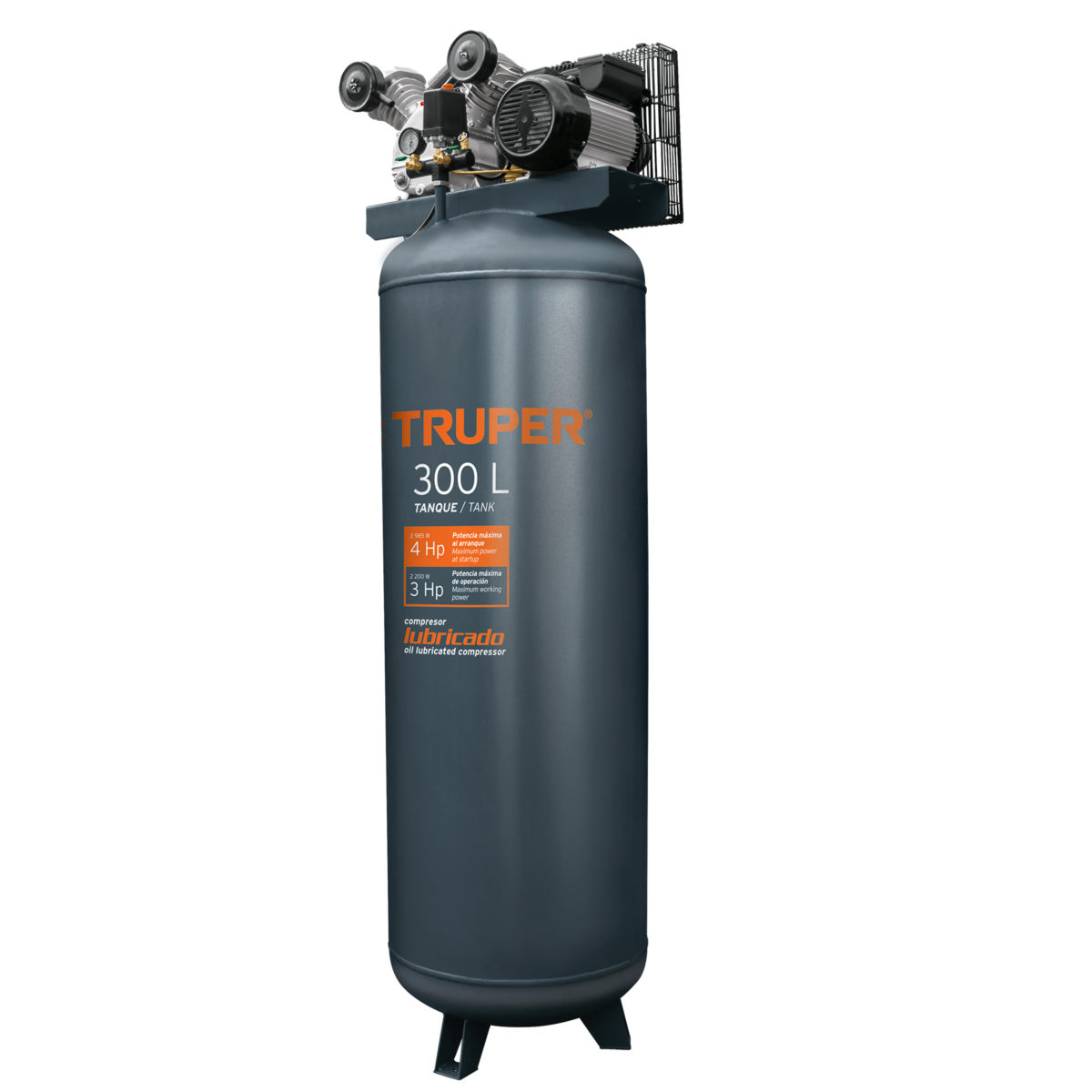 Truper COMP-50LT, Compresor de aire 50L, lubricado, horizontal, potencia  máxima, 3 1/2 HP, 120 V